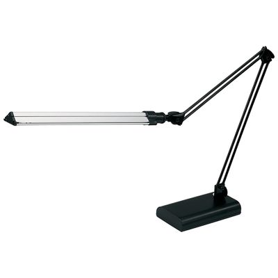 Realspace Architect Desk Lamp, Adjustable, 21-1/2"H, Black/Silver