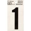 Hy-Ko RV-25/1 Vinyl Self-Stick Reflective Number, 2", Black view 1