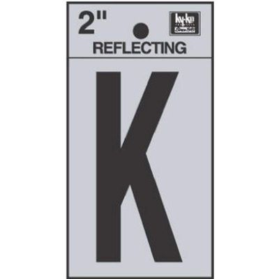 Hy-Ko RV-25/K Vinyl Self-Stick Reflective with Letter K, 2", Black
