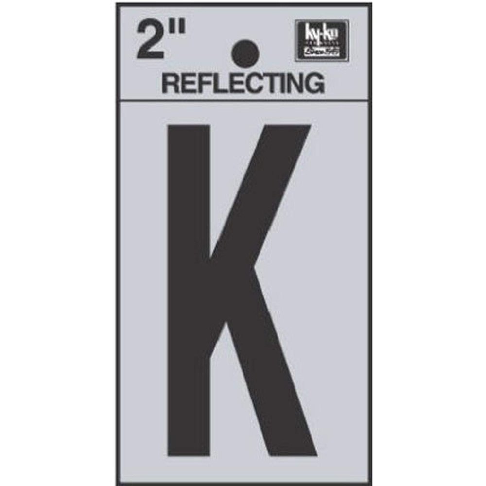Hy-Ko RV-25/K Vinyl Self-Stick Reflective with Letter K, 2", Black