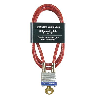 Master Lock 719D Laminated Padlock & Cable
