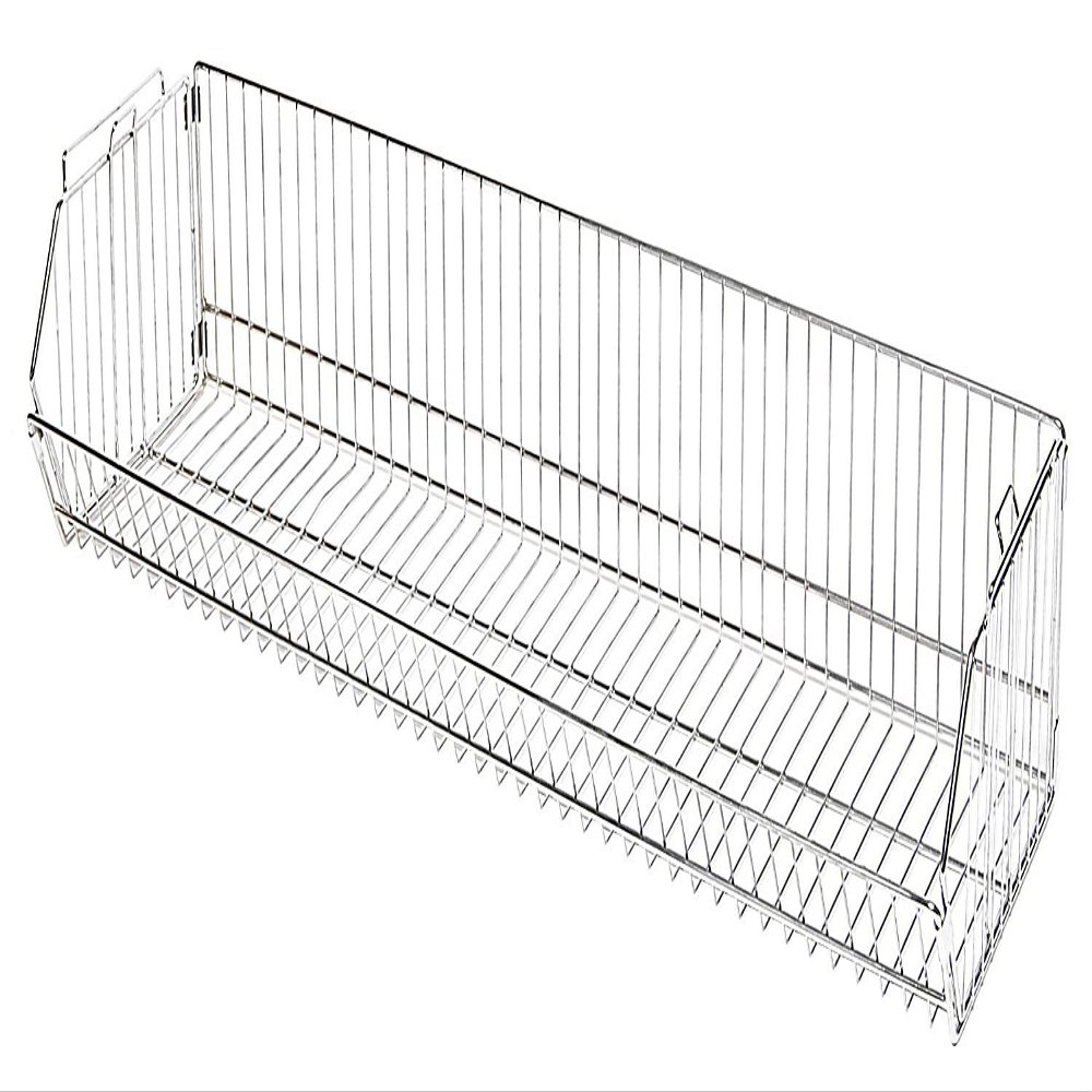 Quantum Storage Systems 203612BC Modular Stacking Basket, Chrome Finish, 20" W x 36" L x 12" H
