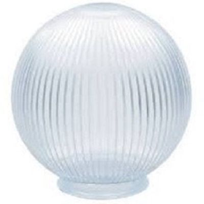 Clear Acrylic Prismatic 8 Inch Lamp Post Globe with 3.91 Inch Neck