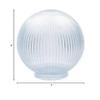 Clear Acrylic Prismatic 8 Inch Lamp Post Globe with 3.91 Inch Neck view 2