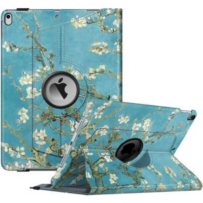 Fintie Rotating Case for iPad Air (3rd Gen) 10.5" 2019 / iPad Pro 10.5" 2017 with Built-in Pencil Holder - 360 Degree Rotating Stand Protective Cover, Auto Sleep/Wake (Blossom)