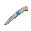 3.5" Blue Baby Faux Turquoise Pocket Folding Edc Knife Stainless Steel Blade Bone Handle view 1