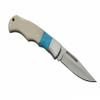 3.5" Blue Baby Faux Turquoise Pocket Folding Edc Knife Stainless Steel Blade Bone Handle view 4