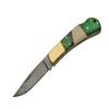 Green Wood Bone Handmade Damascus Steel Folding 7 inches Pocket Knife with File-Work view 2