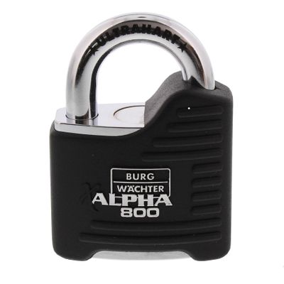 Burg-Wchter Padlock 11mm Shackle Thickness Ultra Hard Drill and Pinch Protection 2 Keys Alpha 800 65 SB