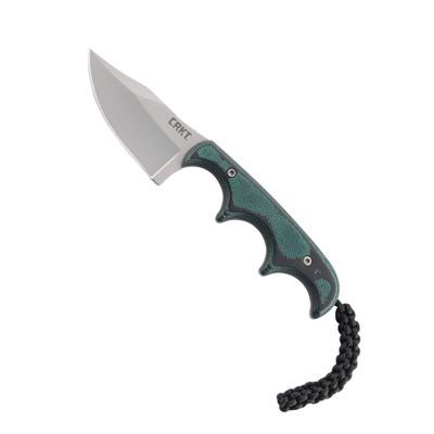 CRKT Minimalist Bowie Outdoor Survival Fixed Blade Knife with Sheath: Stainless Steel Plain Edge Blade, Micarta Handle, 2387