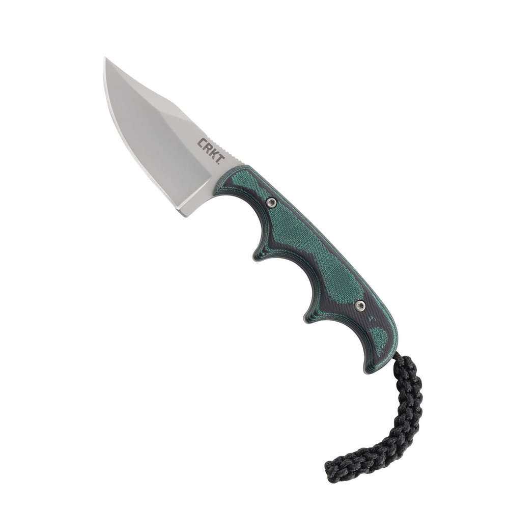 CRKT Minimalist Bowie Outdoor Survival Fixed Blade Knife with Sheath: Stainless Steel Plain Edge Blade, Micarta Handle, 2387