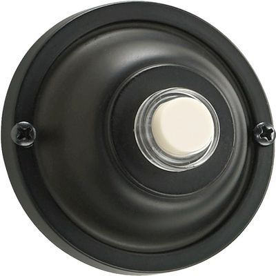 Quorum 7-304-95 Traditional Door Chime Button from Door Chimes Old World Collection in Bronze/Dark Finish,