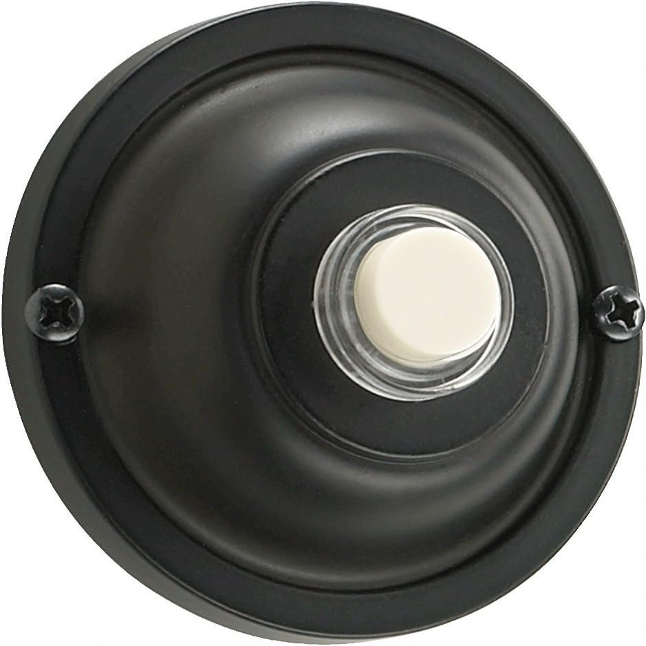 Quorum 7-304-95 Traditional Door Chime Button from Door Chimes Old World Collection in Bronze/Dark Finish,