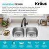 KRAUS Premier 32-inch Undermount 50/50 Double Bowl 18-Gauge Stainless Steel Kitchen Sink with Strainers (x2), KBU22 view 4