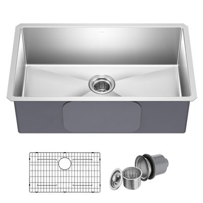 KRAUS Stainless Steel 30 in 16 Gauge Undermount Kitchen Sink KHU100-30