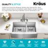KRAUS Standart Pro 33-Inch Apron Front Farmhouse 16-Gauge 60/40 Double Bowl Stainless Steel Kitchen Sink, KHF203-33 view 4