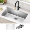 Kraus KHU100-32 Standart PRO 16 Gauge Undermount Single Bowl Stainless Steel Kitchen Sink, 32 Inch view 2