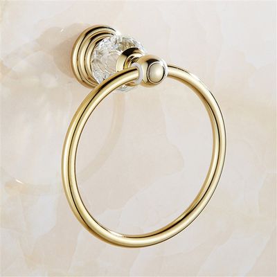GH8 Crystal Towel Bar Ring Hook Typ for Bathroom Accessories DIY 2 Colours for Chose (Golden)