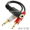 CablesOnline, 6-inch 3.5mm Stereo Female to Dual 3.5mm Mono Male Left/Right Adapter Cable, AV-Y16 view 2