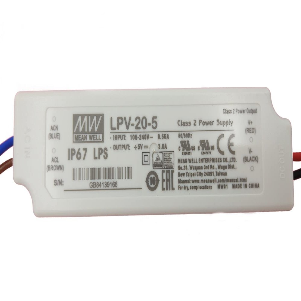 MeanWell LPV-20-15 Power Supply 20W 15V IP67