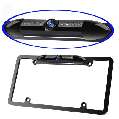 License Plate Frame Backup Camera Night Vision Car Rear View Camera with 8 Bright LEDs 170 Viewing Angle Waterproof Backup Camera Vehicle Universal Reversing Assist Security