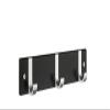 Smedbo BB1075 Triple Coat Rack, Black Wood/Satin Aluminum view 1