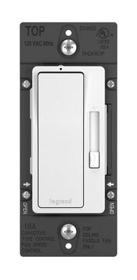 Legrand radiant 3-Speed Decorator Ceiling Fan Control Switch White 1-Pack