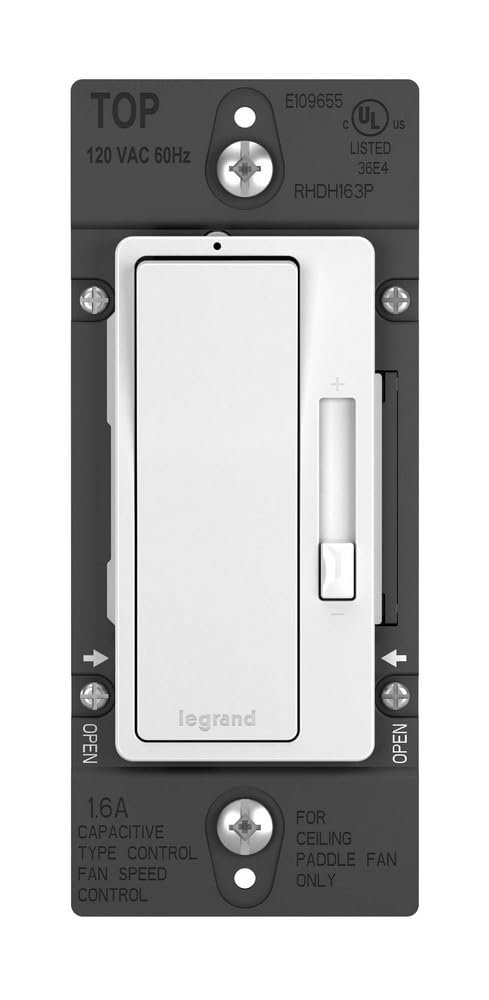 Legrand radiant 3-Speed Decorator Ceiling Fan Control Switch White 1-Pack