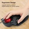 ELECOM HUGE Trackball Mouse, Wired, Finger-Operated, 8-Button Function, Palm Rest Attached, 52mm Smooth Red Ball Windows11, macOS (M-HT1URBK) view 2
