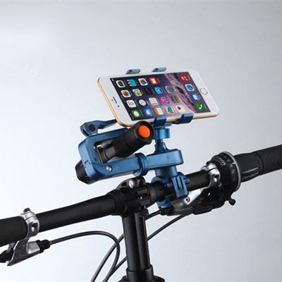 GKPR Bike Phone Mount Bicycle Holder,Smartphone GPS other Devices,bike phone mount with a removable flashlight clip,Universal Cell Phone Bicycle Handlebar-blue