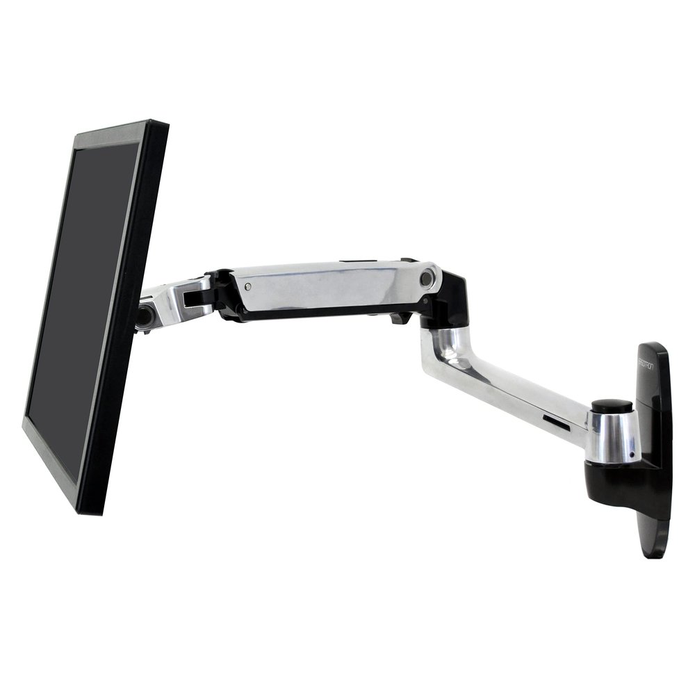 Ergotron  LX Single Monitor Arm, VESA Wall Mount  for Monitors Up to 34 Inches, 7 to 25 lbs  Polished Aluminum