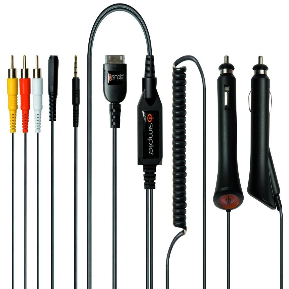iSimple OmniWire All-In-One Car Connector Cable with RCA AUDIO/VIDEO Adaptor for iPhone or iPod, IS79