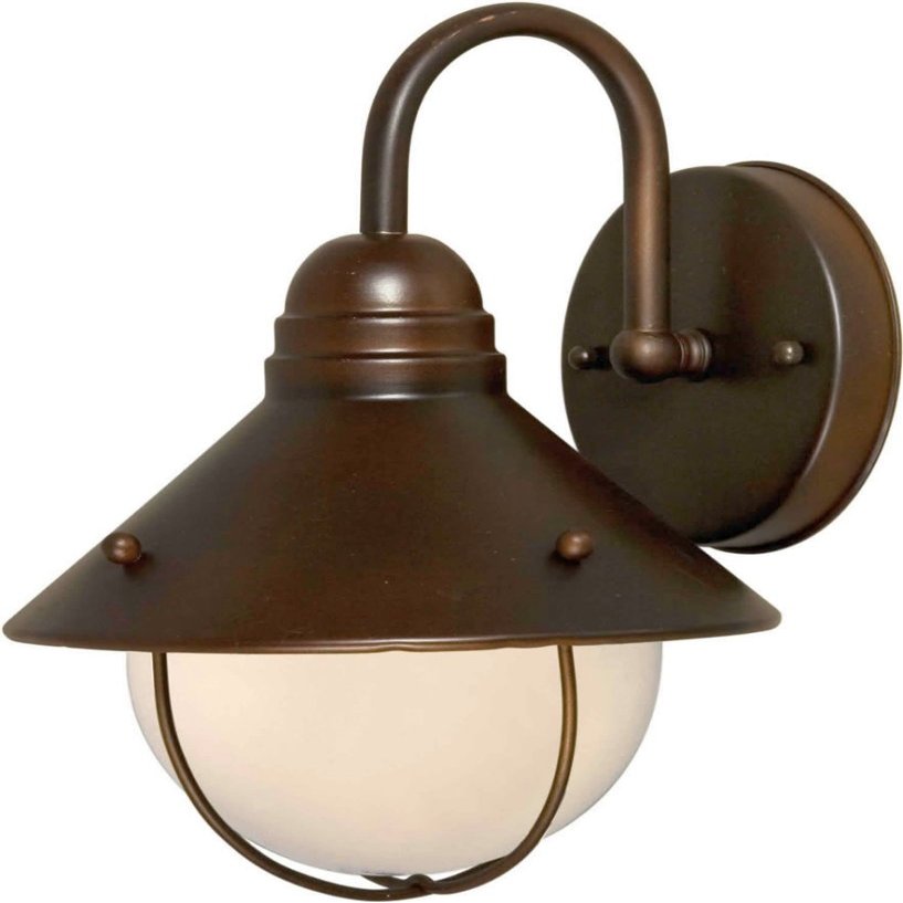 Forte Lighting 1041-01-32 Transitional 1-Light Exterior Wall Mount, Antique Bronze Finish