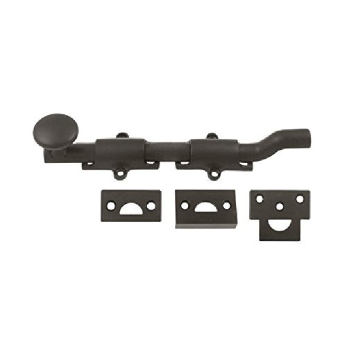 Deltana FPG610B HD Solid Brass 6-Inch Surface Bolt with Off-Set
