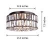 Jojospring Justina Crystal Glass Prism Flush Mount Chandelier in Antique Black view 3