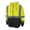 Radians SJ01B-3ZGS CLASS 3 HOODED SWEATSHIRT- HI-VIZ GREEN, Green, Large view 1