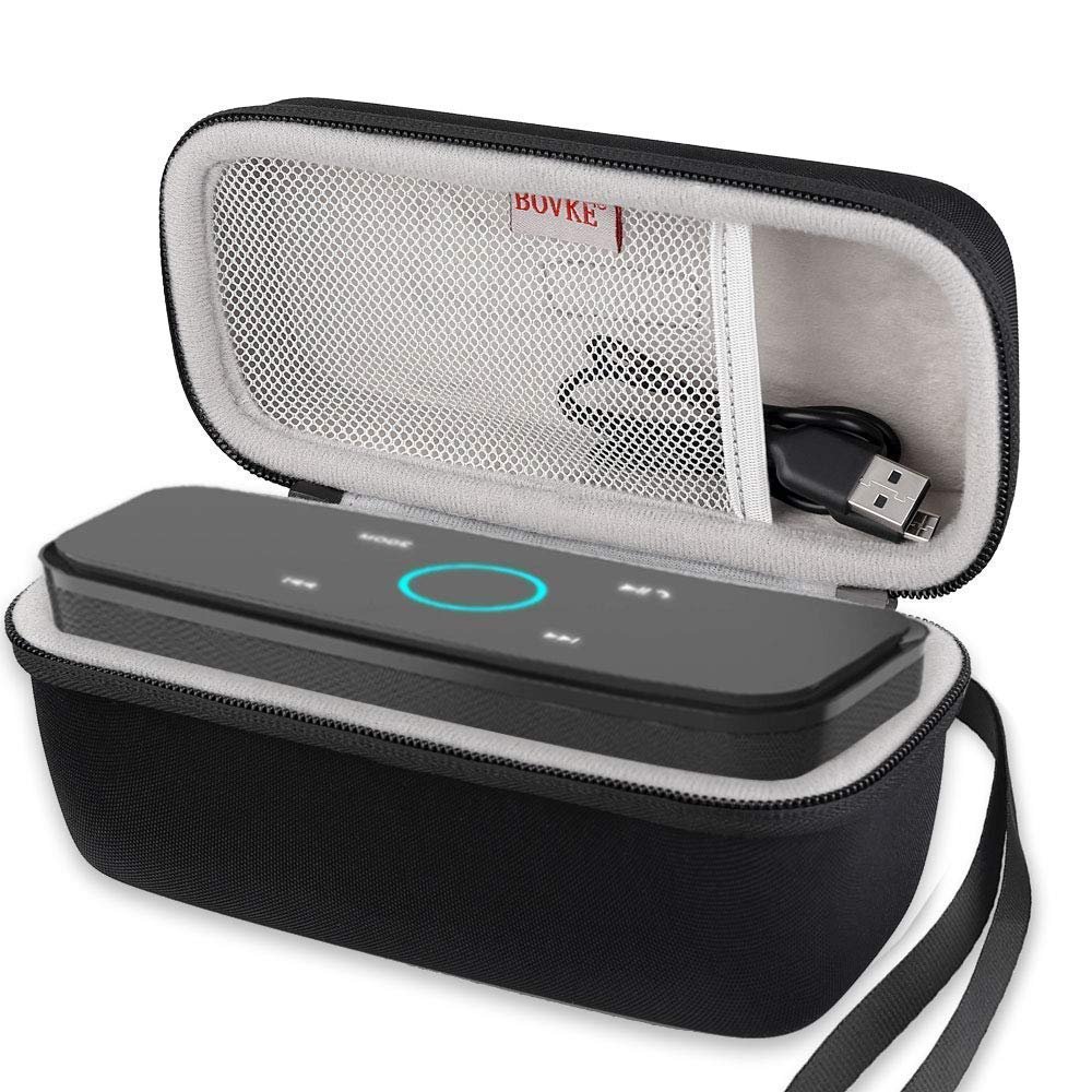 BOVKE Case for Doss SoundBox Touch Wireless Bluetooth Portable Speaker with HD Sound and Bass Protective Hard EVA Travel Shockproof Carrying Case Cover Storage Pouch Bag, Black