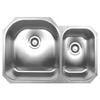 Whitehaus WHNDBU3120-BSS Noah'S Collection 31 1/2-Inch Double Bowl Undermount Sink, Brushed Stainless Steel view 1