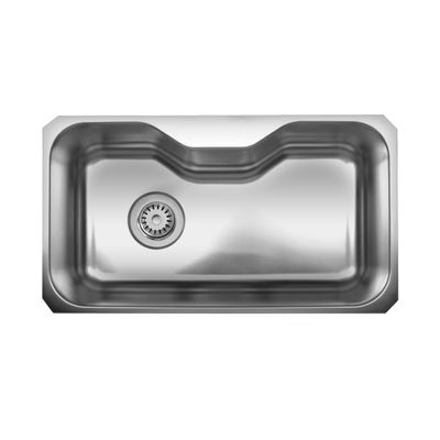 Whitehaus WHNUA3016-BSS Noah's Collection 32 1/2-Inch Single Bowl Undermount Sink, Brushed Stainless Steel