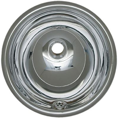 Whitehaus WH602ABL-POSS Round Drop-In Basin with Overflow, Polished Stainless Steel