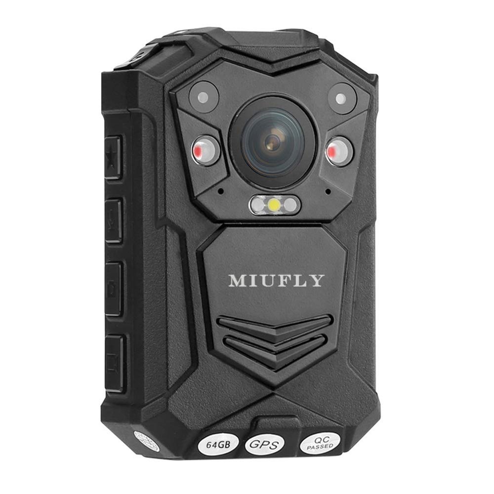 MIUFLY 1296P FHD Body Camera Indoor and Outdoor Use with 2 Inch Display, GPS, Night Vision (64GB)