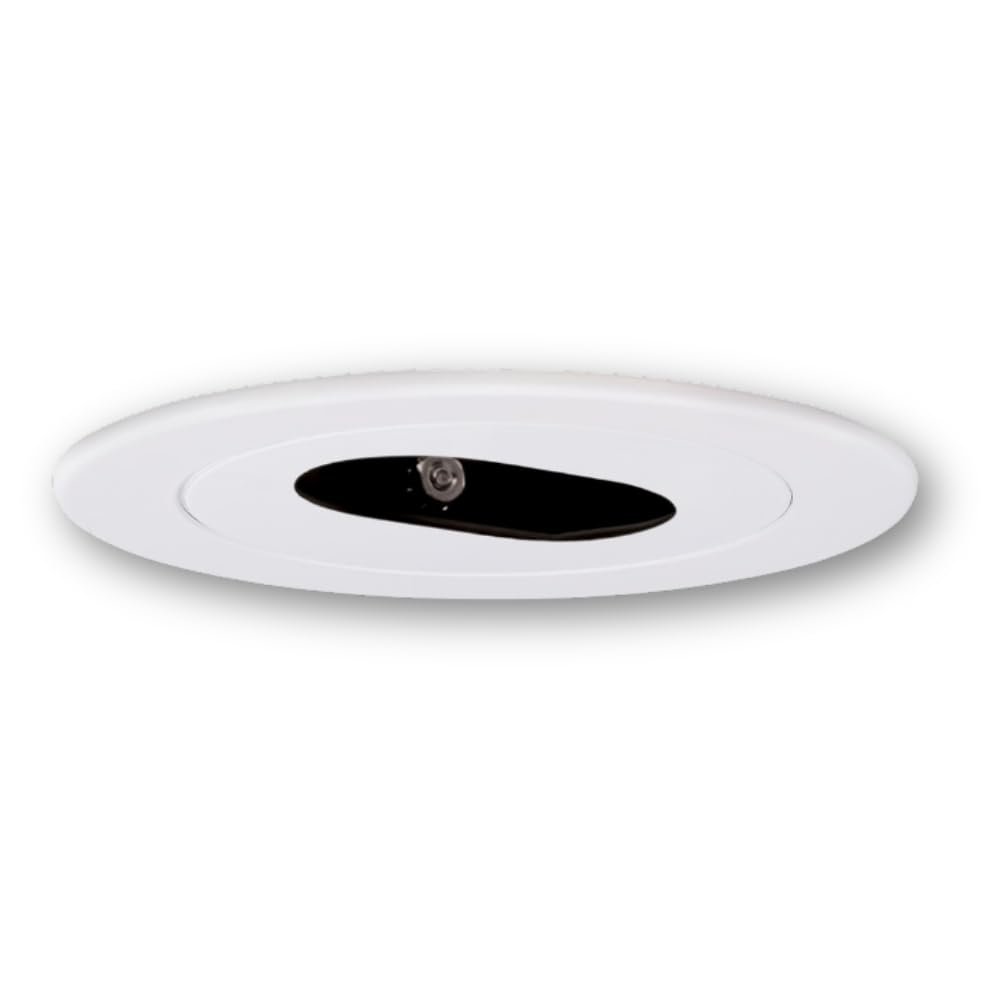 ELCO Lighting EL1420W 4 Adjustable Low Voltage Recessed Lighting Trim, Slot Aperture Ceiling Light Fixture, White