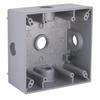 2-Gang Weatherproof Box, Five 1/2 in. Threaded Outlets, Gray view 1