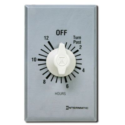 Intermatic FF412H 12-Hour Spring Loaded Wall Timer, Brushed Metal