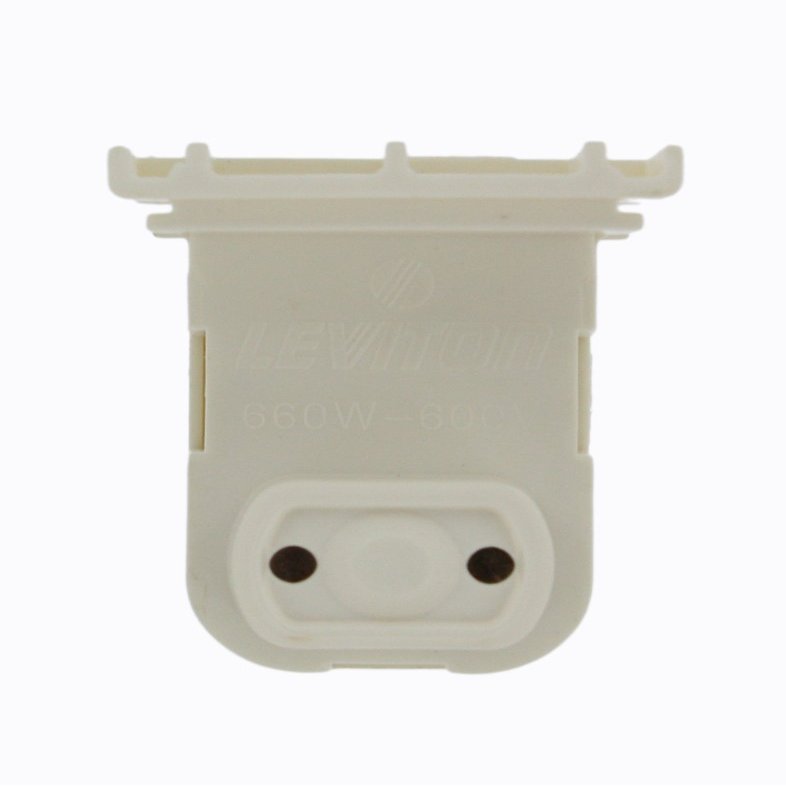 Leviton 660W Medium Bi-Pin Fluorescent Lampholder for T-8 T-12 Lamps Pedestal Slide-On Recessed Double Contact Stationary Style, 13571-NW, White