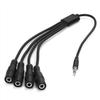 3.5mm Headphone Splitter Cable,ONXE 1/8 Inch AUX Stereo Jack Audio Splitter 1 Male to 2 3 4 Female Adapter Cable for Mp3 Player Mobile Phone Laptop, PC Headphone Speakers(Black) view 1