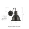 Capital Lighting 12.5 Inch 1 Light Outdoor Wall Mount - in Urban/Industrial Style - 9 high by 12.5 Wide view 2