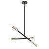Kichler 43794BK Contemporary Modern Four Light Chandelier from Branches Collection in Black Finish, 33.50 inches view 3