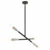 Kichler 43794BK Contemporary Modern Four Light Chandelier from Branches Collection in Black Finish, 33.50 inches view 4