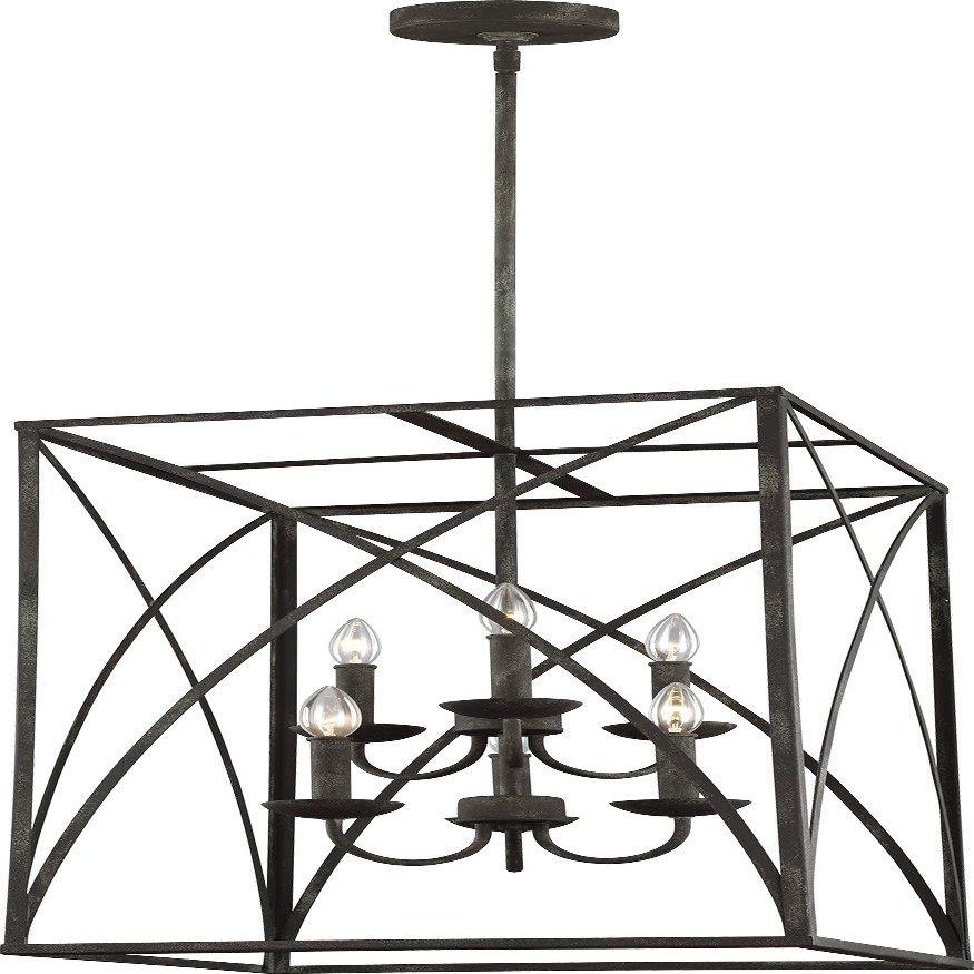 Sea Gull Lighting F3197/6IO Greenbrier Large Six Light Hall / Foyer, Iron Oxide